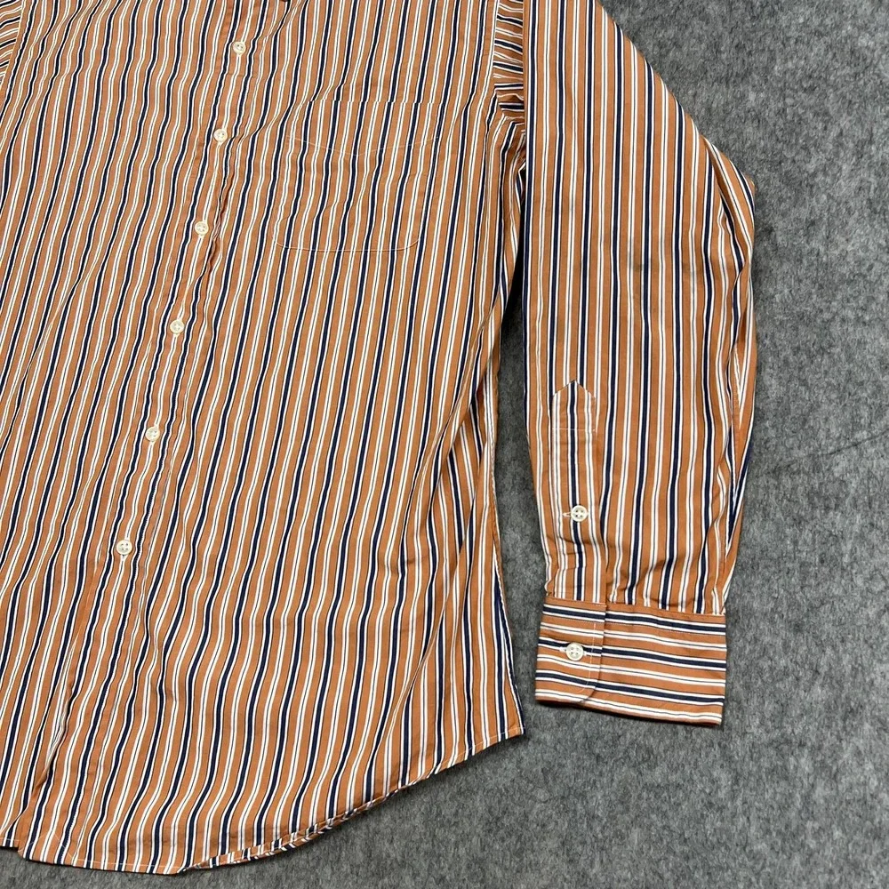Polo Ralph Lauren Shirt Mens‎ L Orange Stripe Long Sleeve Button Curham Sport